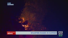 SR-410 wildfire rages for a second night as families evacuate
