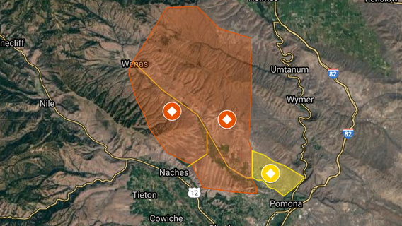 Wildfire in central Washington explodes overnight, forcing hundreds of evacuations