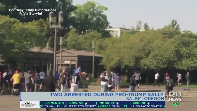 Trump supporters rally near Portland and at Oregon's Capitol