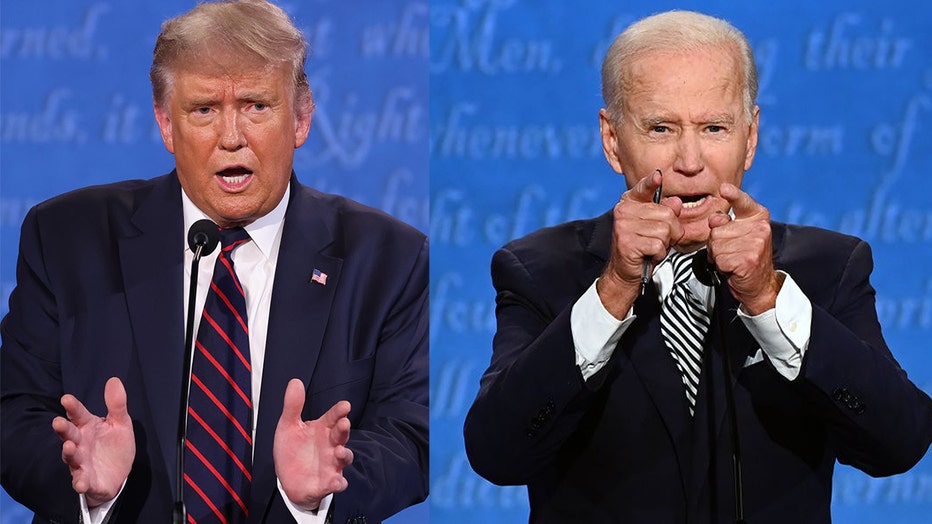 Donald Trump and Joe Biden face off.