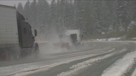 Heavy slush causes 'treacherous' conditions on I-90 along Snoqualmie Pass