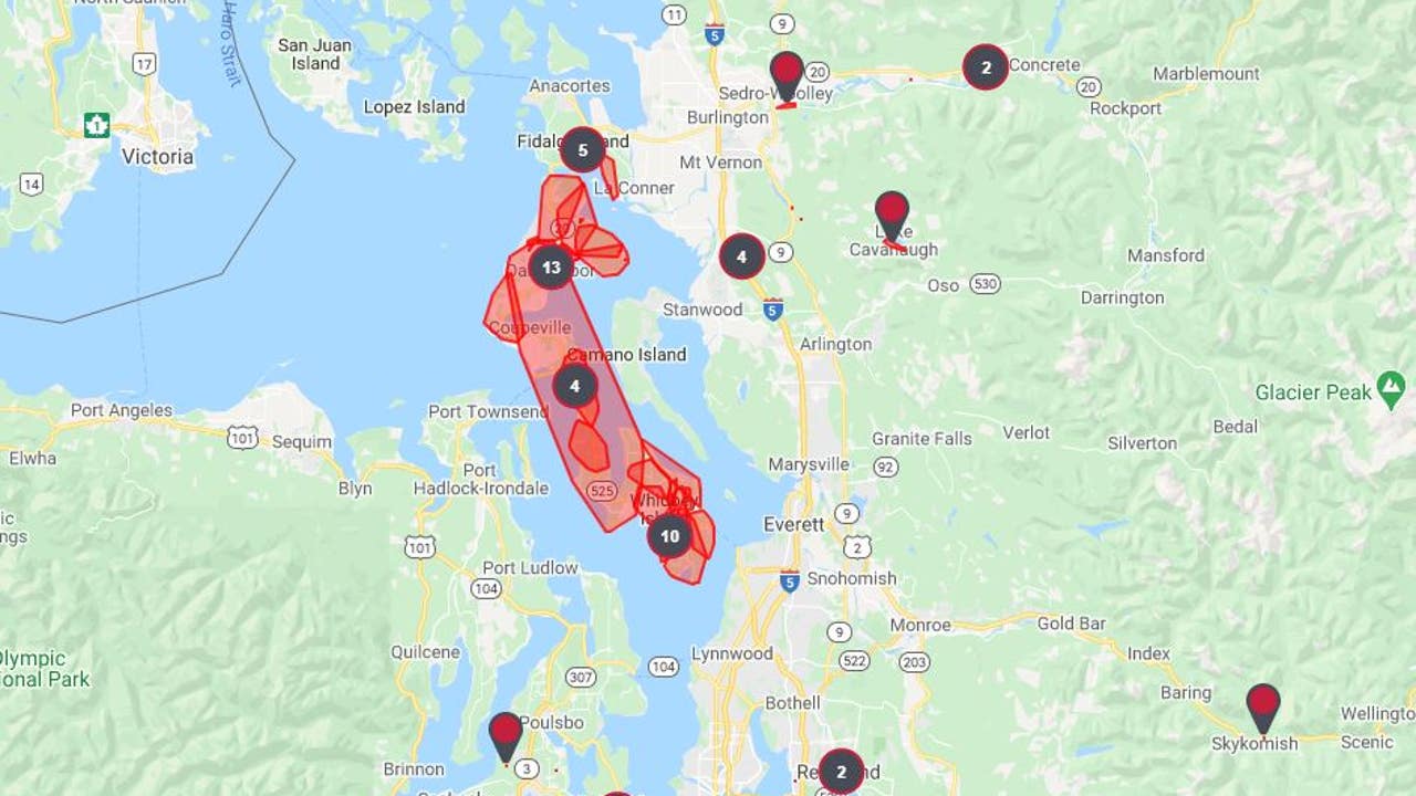 Whidbey Island Power Outage Map - Whidbey 