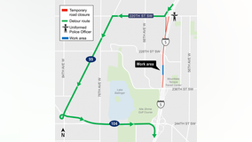 Overnight closures this weekend on I-5 South in Snohomish County
