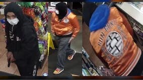 Help ID armed robbers, one wearing unique 'Dragon Ball Z' jacket, who held up gas station on Halloween night