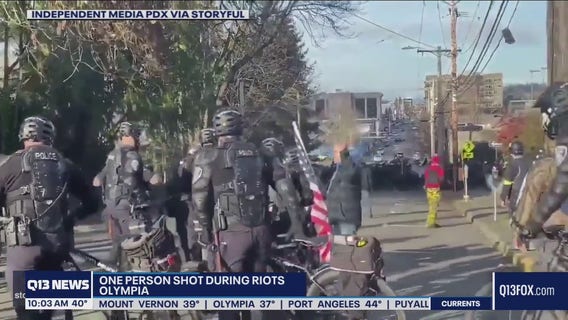 One person shot in violent protests near Capitol building in Olympia