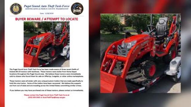 Help Puget Sound Auto Theft Task Force recover stolen tractors, identify theft suspects