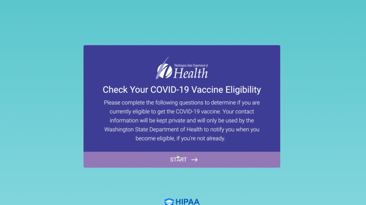 Washington creates online system to help determine who can get the COVID-19 vaccine