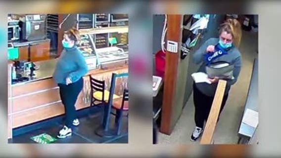 Listen to voice, help ID pregnant conwoman who slyly robbed Subway store by posing as corporate manager