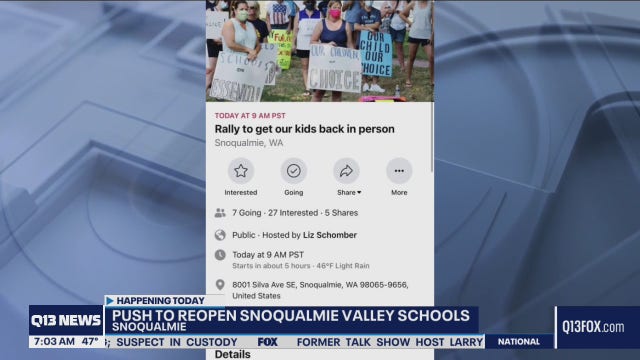 Snoqualmie parents rally for return to in-person learning