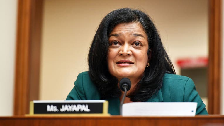 Rep. Pramila Jayapal, D-WA, speaks during the House Judiciary Subcommittee hearing on Antitrust, Commercial and Administrative Law on Online Platforms and Market Power in the Rayburn House office Building, July 29, 2020 on Capitol Hill in Washington, D.C. (Photo by Mandel Ngan-Pool/Getty Images)