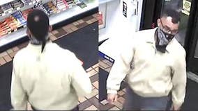 Help ID 'Bald Spot Bandit' seen using credit cards stolen from victim robbed at knifepoint