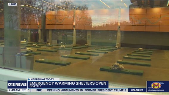 Warming shelters now open in King County ahead of winter weather