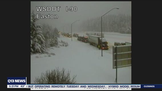 Snoqualmie Pass closed between North Bend and Ellensburg overnight
