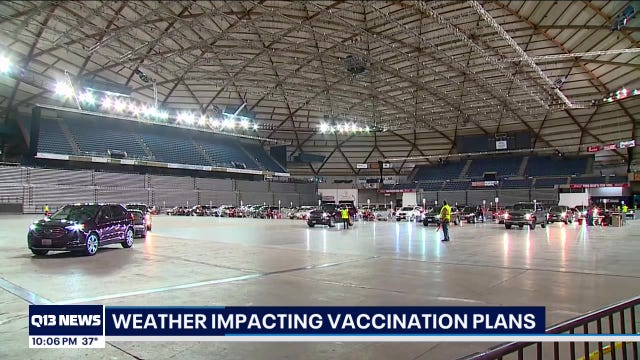 Vaccination events in several counties change plans ahead of winter weather in Puget Sound
