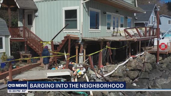 USCG: Tug pilot fell asleep before barge hits three homes in Gig Harbor