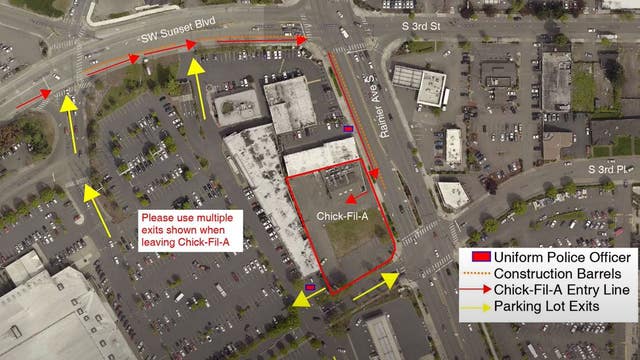 New traffic pattern announced for Chick-fil-A opening in Renton