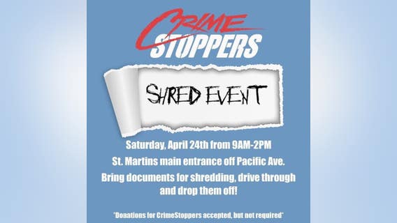 COMING UP: Crime Stoppers of South Sound’s annual shred event to help fight ID theft