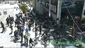Police make arrests during downtown Seattle marches
