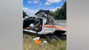 Crash involving WSDOT incident response truck reminder for drivers to 'move over' for emergency vehicles
