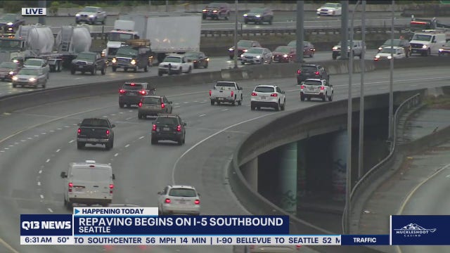 Plan for delays, lane closures on southbound I-5 in Seattle for repaving project