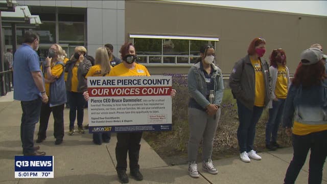 South Sound grocery workers denied hazard pay with veto threat