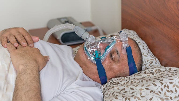 CPAP treatment for sleep apnea which is a type of sleep