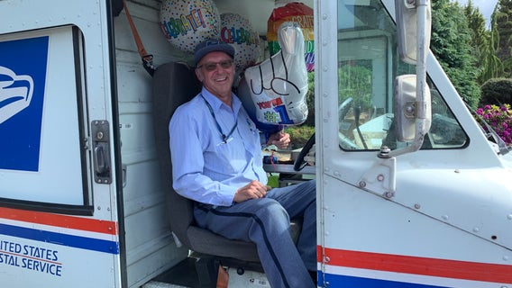 Port Angeles neighbors bring special delivery to 21-year postal carrier on final day of route