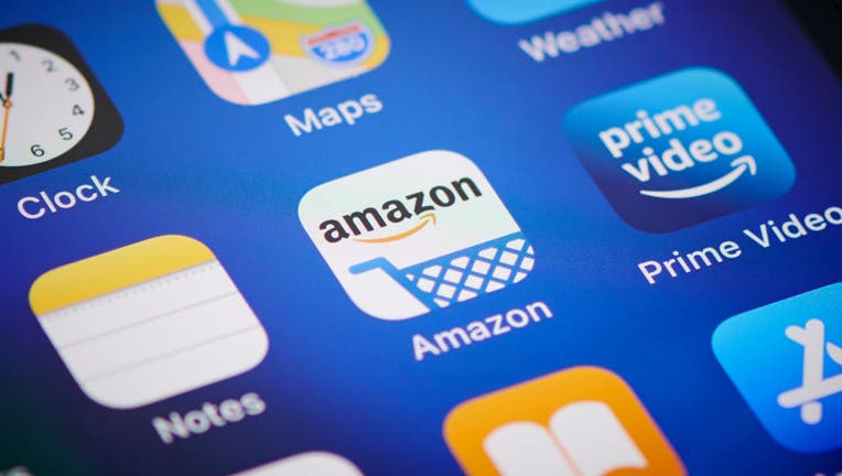 Close-up detail of the Amazon app icon on an Apple iPhone 12 Pro smartphone screen, on November 11, 2020. (Photo by Phil Barker/Future Publishing via Getty Images)