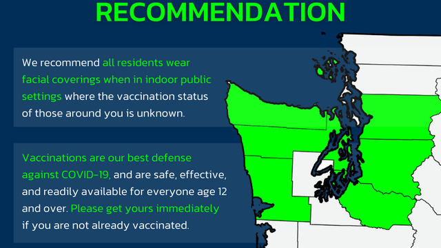 Eight Washington counties recommend masking indoors regardless of vaccination status