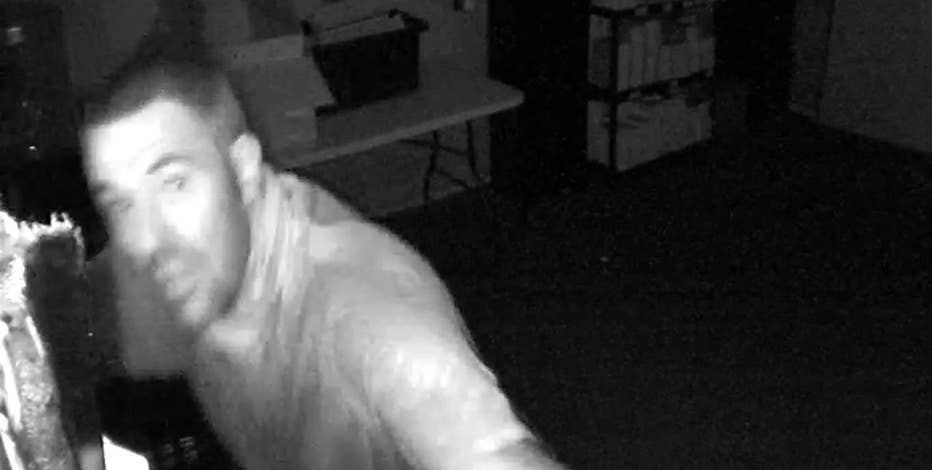 Video shows burglar who cut hole through wall of business in Fife