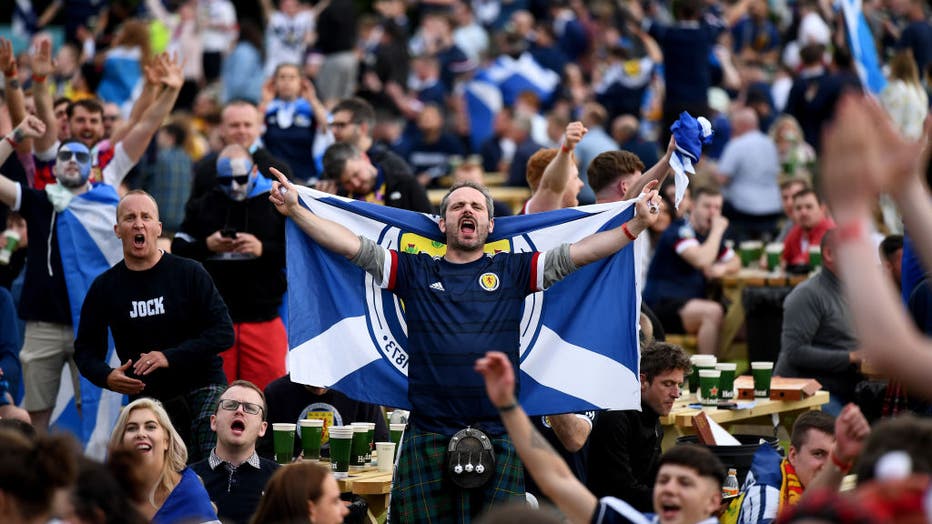 Scotland Football Fans Support Their Team In Euro 2020 Game Against England