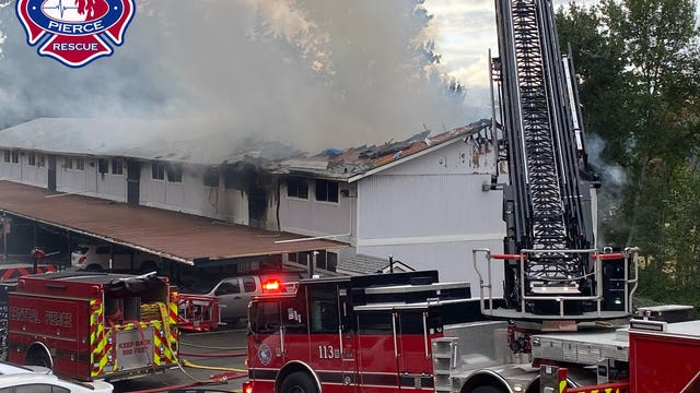 Three-alarm fire burns apartment building in Edgewood