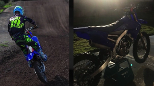 'I'm excited. I'm very stoked on it!' motocross racer says after detectives recover stolen Yamaha