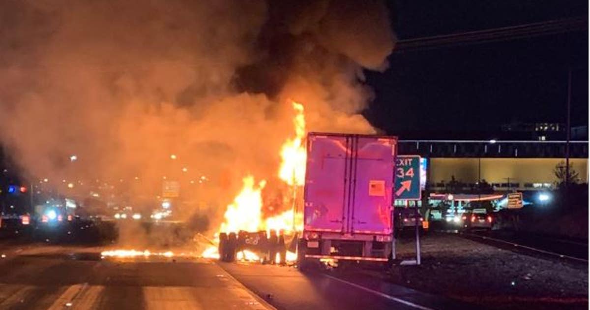 1 killed in fiery semi crash on I-5 in Tacoma | FOX 13 Seattle