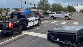 Puyallup Police officer hit by truck while responding to another crash