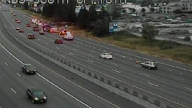 WSP looking for driver after car crashes, catches fire in Fife