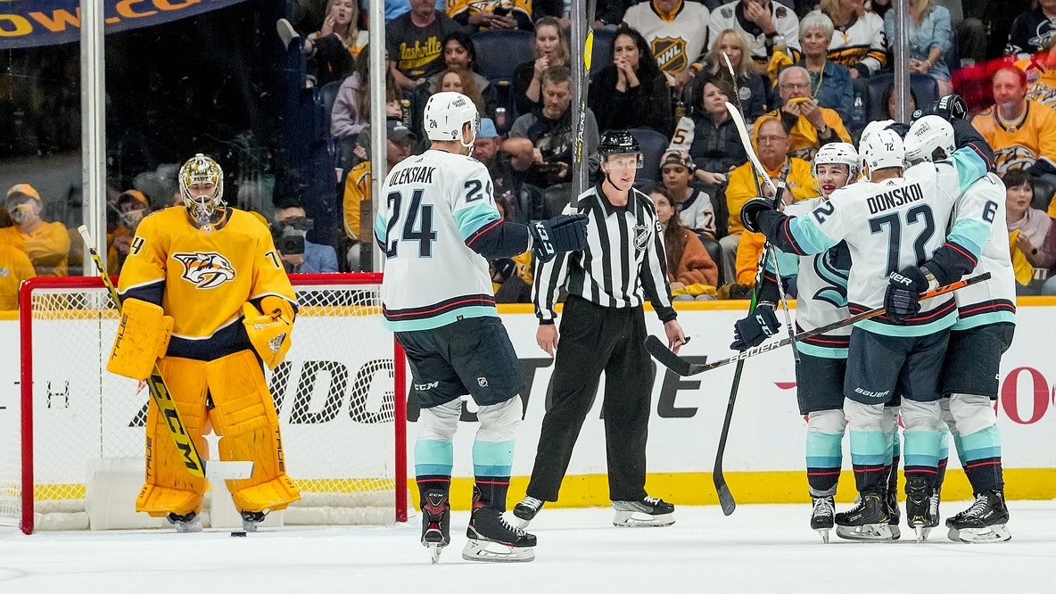 Kraken post 1st NHL victory, spoiling Preds' opener 4-3
