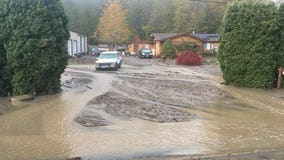 Flash flooding shuts down road in Skagit County