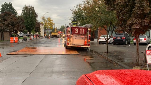Gas line break forces evacuations at Renton High School