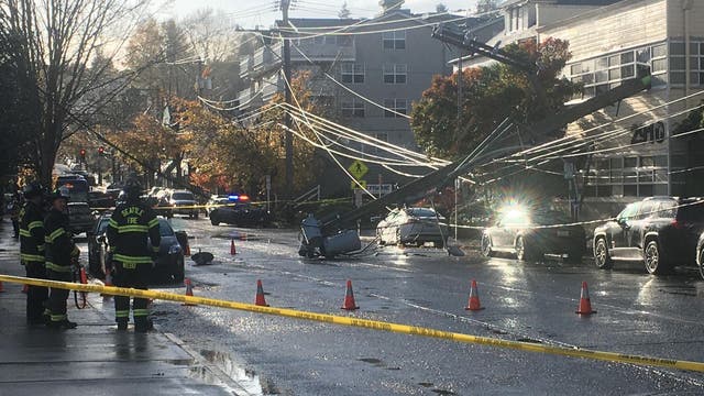 Gusty weather damages trees, power lines and interrupts traffic across King County
