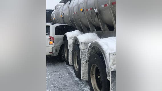 I-90 over Snoqualmie Pass reopens after SUV crashes into tanker carrying hazardous material
