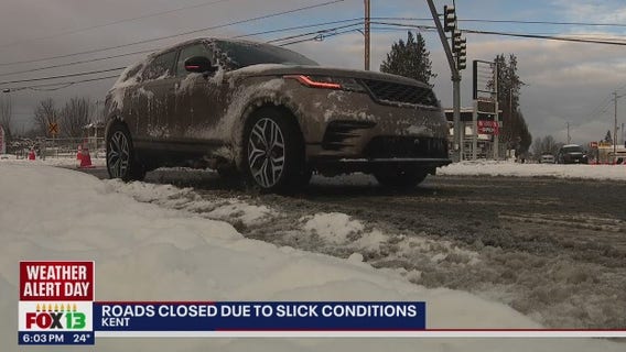 Slick driving conditions and road closures in South King County