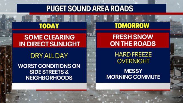Another round of snow to hit the Puget Sound area Thursday morning