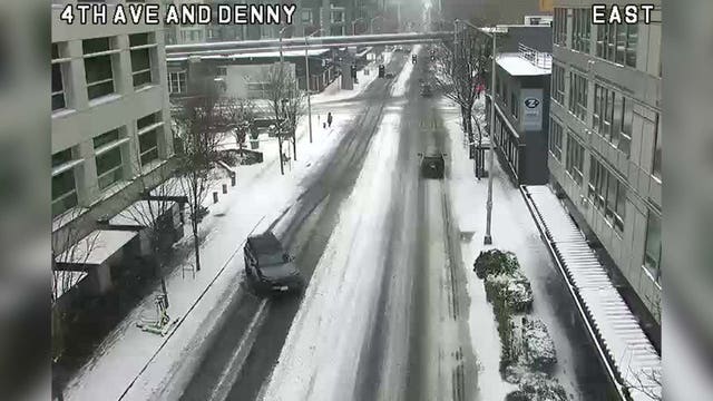 Snow falls in Western Washington
