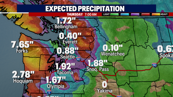 Atmospheric river sends heavy rain into Western Washington