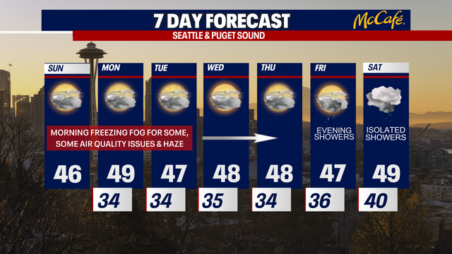Cold temps, fog and hazy sunshine in the forecast
