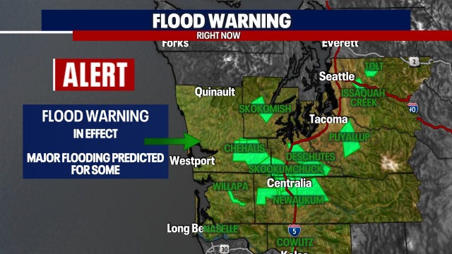 Flood Warnings in effect for several areas in Washington