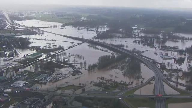 Pacific Northwest storm causes major flooding, slides, closes roads