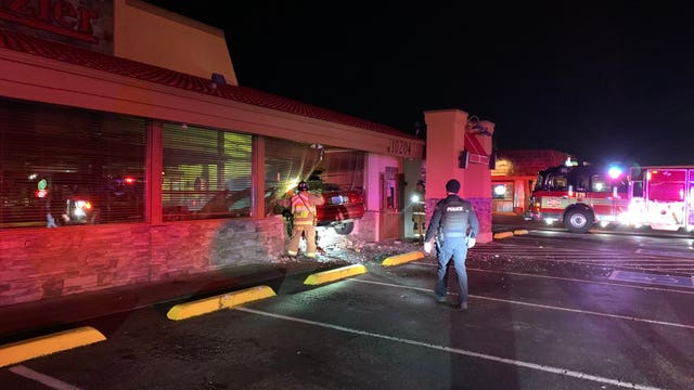Police search for driver who crashed into Lakewood restaurant