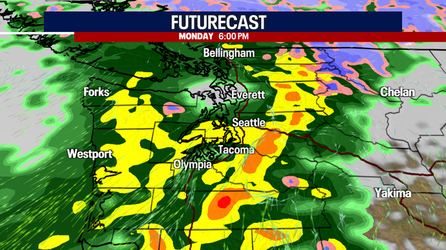 Heavy rain targeting Western Washington through Tuesday